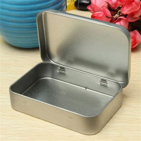 small metal box hinged lid aliexpress|Mini Metal Hinged Tin Box Container Portable Small Storage.